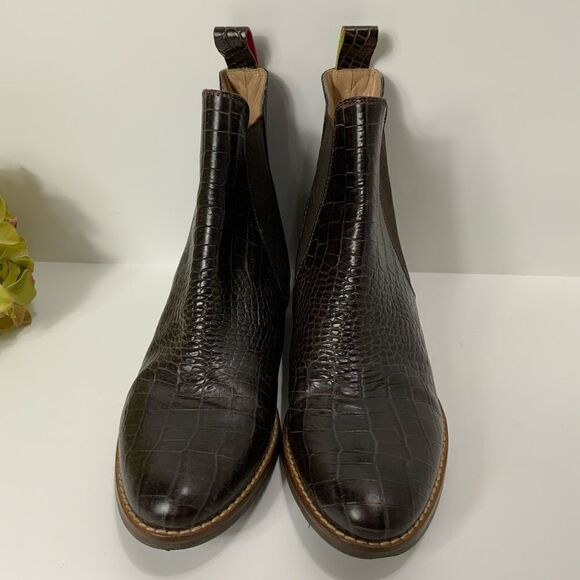 JOULES WESTBOURNE Crocodile print leather Chelsea booties - Picture 3 of 6